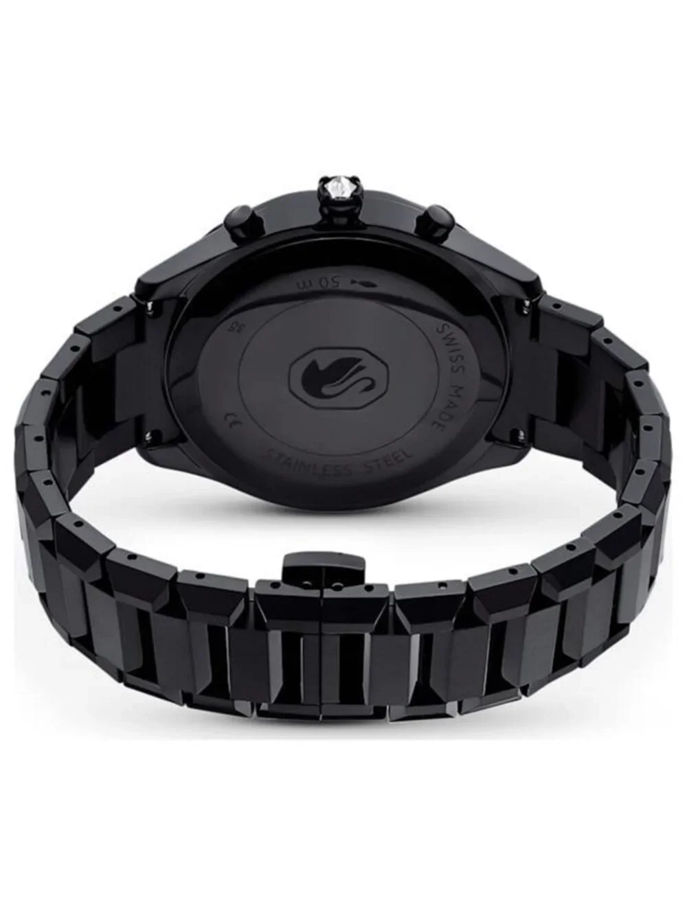 NWT Swarovski Dextera Chronograph Quartz Crystal Black Dial Watch